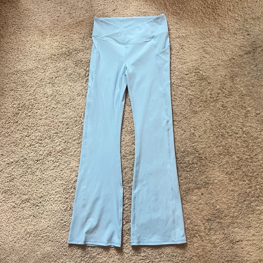 Fabletics Flare Ribbed Crossover Pants